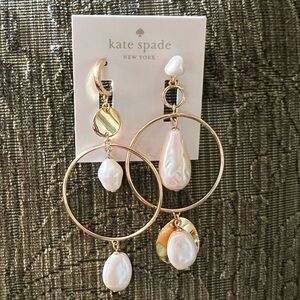 Kate Spade Gold and Pearl Earrings Each Uniquely Different From the Other